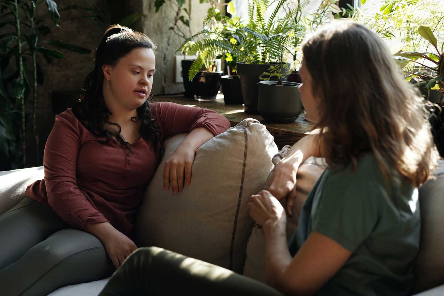 Two women involved in a conversation