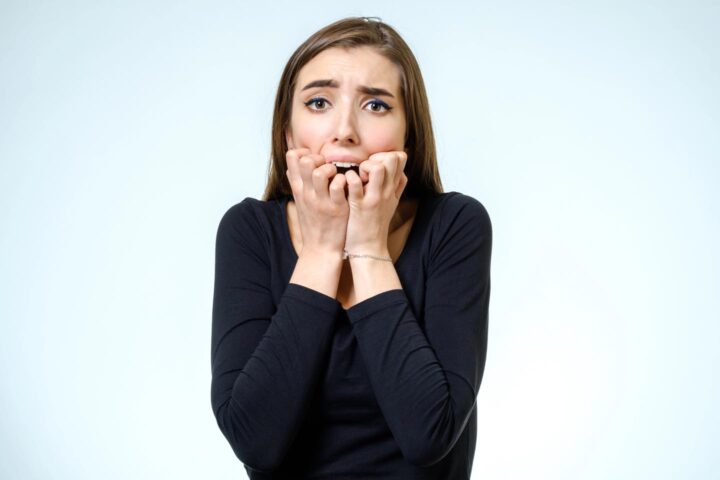 An anxious woman